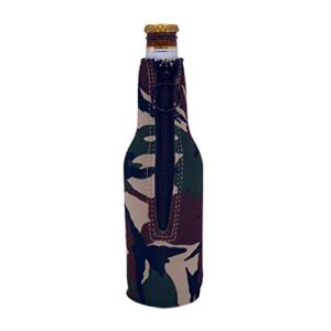 blank neoprene beer bottle coolie (1, green camo)