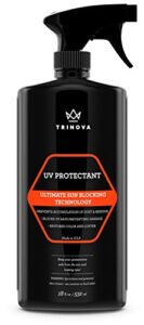 trinova uv protectant spray - for vinyl, plastic, rubber, fiberglass, leather & more - prevents fading & cracking from uv damage - restores color & repels dirt - free of residue (18 oz)