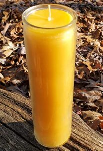 beeswax glass vigil altar candle prayer meditation candle burns up to 100 hours glass jar candle. pure 100% michigan beeswax