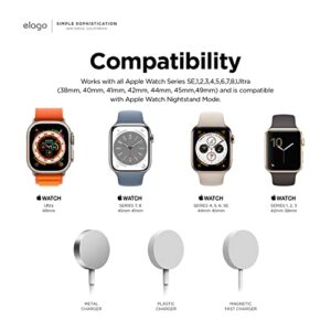 elago W2 Charger Stand Compatible with Apple Watch Series Ultra/8/SE2/7/6/SE/5/4/3/2/1 (49mm, 45mm, 44mm, 42mm, 41mm, 40mm, 38mm), Durable Silicone, Compatible with Nightstand Mode (Black)