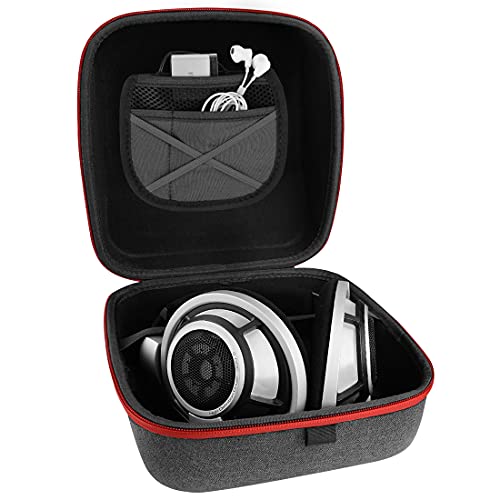 Geekria Shield Case for Large-Sized Over-Ear Headphones, Replacement Hard Shell Travel Carrying Bag with Cable Storage, Compatible with Beyerdynamic DT1990Pro, DT1770Pro Headsets (Dark Grey)