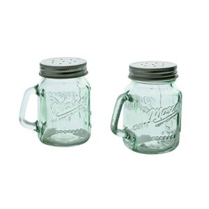 mason jar salt and pepper shaker - clear glass green