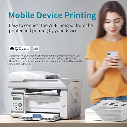 Pantum M6552NW Monochrome Laser Multifunction Printer with Wireless Networking Mobile Printing Large Paper Capacity