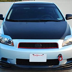 iJDMTOY JDM Red Track Racing Style Tow Hook Ring Compatible With 2005-2010 Scion tC, Made of Lightweight Aluminum