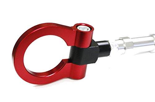 iJDMTOY JDM Red Track Racing Style Tow Hook Ring Compatible With 2005-2010 Scion tC, Made of Lightweight Aluminum