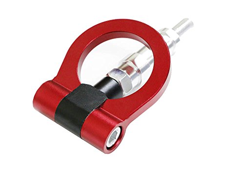 iJDMTOY JDM Red Track Racing Style Tow Hook Ring Compatible With 2005-2010 Scion tC, Made of Lightweight Aluminum