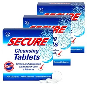 secure cleansing tablets 32 tabs (3 boxes of 32)