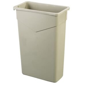 carlisle trimline rectangle waste container trash can 23 gallon, beige - 1 each