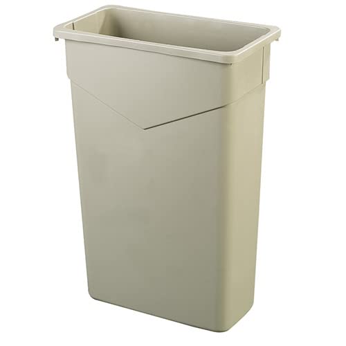 Carlisle Trimline Rectangle Waste Container Trash Can 23 Gallon, Beige - 1 Each