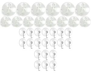 suction cup hooks (34 pieces) clear silicon with metal and plastic hooks by regent products corp