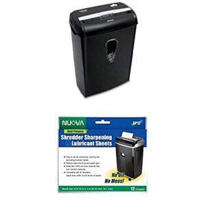 aurora as890c 8-sheet cross-cut paper/credit card shredder with basket and sharpening and lubricating sheets