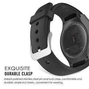 MoKo Watch Band Compatible with Samsung Gear S2, Soft Silicone Replacement Sport Band fit Gear S2 (SM-R720 / SM-R730 ONLY) Smart Watch, NOT FIT S2 Classic (SM-R732 & SM-R735), NOT FIT Gear Fit2, Black