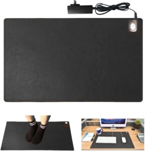 warm desk pad,kupx 20v safe voltage automatic control warm official big mouse pad game mouse pad extended edition pu gaming mouse mat functional,foot warmer pad warm desk pad 23.6"*14"*0.12" black