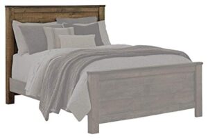 signature design by ashley trinell rustic panel headboard, queen, warm brown