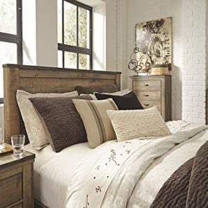 Signature Design by Ashley Trinell Rustic Panel Headboard, Queen, Warm Brown