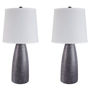 signature design by ashley shavontae modern table lamp, 2 count lamps, 27.5", gray