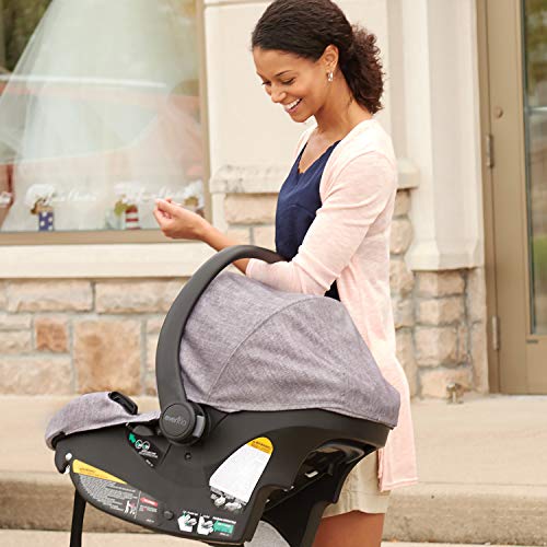 Evenflo Sibby Travel System with LiteMax 35 Infant Car Seat, Mineral Gray