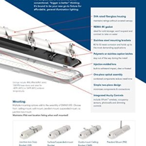 Lithonia Lighting DMW2 L24 3000LM AFL MD MVOLT GZ1 40K 80CRI Wet Location 2-Foot Vapor Tight Luminaire