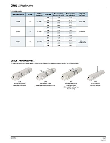 Lithonia Lighting DMW2 L24 3000LM AFL MD MVOLT GZ1 40K 80CRI Wet Location 2-Foot Vapor Tight Luminaire