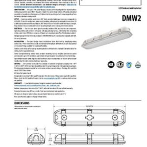 Lithonia Lighting DMW2 L24 3000LM AFL MD MVOLT GZ1 40K 80CRI Wet Location 2-Foot Vapor Tight Luminaire