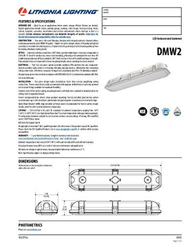 Lithonia Lighting DMW2 L24 3000LM AFL MD MVOLT GZ1 40K 80CRI Wet Location 2-Foot Vapor Tight Luminaire