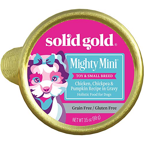 Solid Gold Wet Dog Food for Small Dogs - Mighty Mini Grain Free Wet Dog Food Made with Real Chicken, Chickpeas and Pumpkin - for Puppies, Adult & Senior Small Breeds with Sensitive Stomachs