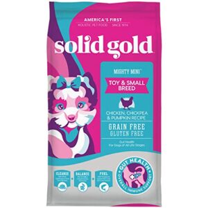 solid gold mighty mini small breed dog food - dry dog food for any toy breed - for gut health & sensitive stomach support - digestive probiotics for dogs - grain & gluten free recipe