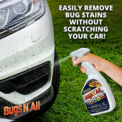 PROSOL WORKS Bugs N' All Bug & Tar Remover for all Vehicles - Multi Surface Cleaner Spray Concentrate 4 oz w/Empty Cleaning Spray Bottle 32 oz - Interior & Exterior Car Cleaner Car Detailing Solution