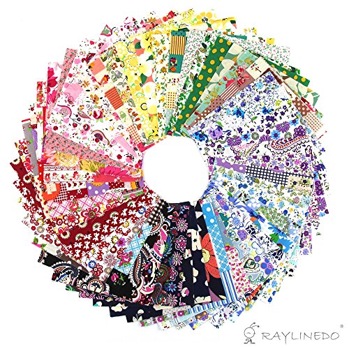 RayLineDo 15X Different Pattern Patchwork 100% Cotton Poplin Fabric Bundle Squares Of 2025cm Quilting Scrapbooking Artcraft Project Collection One