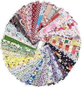 raylinedo 50x different pattern patchwork poplin fabric bundle squares of 1010cm quilting scrapbooking artcraft project collection one