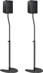 mounting dream height adjustable speaker stands mounts, one pair floor stands, heavy duty base extendable tube, 11 lbs capacity per stand, max 40" height adjustment md5401 (speakers not included)