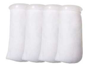 4 pack - 4 inch ring filter socks 200 micron - aquarium felt filter bags -4 inch ring by 9.5 inch long [short version] - fits eshopps and aqueon