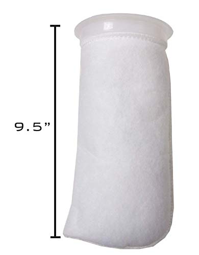 4 Pack - 4 Inch Ring Filter Socks 200 Micron - Aquarium Felt Filter Bags -4 Inch Ring By 9.5 Inch Long [Short Version] - Fits Eshopps and Aqueon