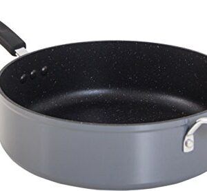 Ozeri All-In- One Stone Saucepan and Cooking Pot 100% APEO, GenX, PFBS, PFOS, PFOA, NMP and NEP-Free German-Made Coating, 5 L (5.3 Quart), Granite Gray