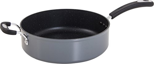 Ozeri All-In- One Stone Saucepan and Cooking Pot 100% APEO, GenX, PFBS, PFOS, PFOA, NMP and NEP-Free German-Made Coating, 5 L (5.3 Quart), Granite Gray