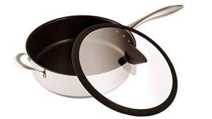 ozeri sauce pan and lid with a 100% pfoa and apeo-free non-stick coating developed in the usa, 5 l (5.3 quart), stainless steel