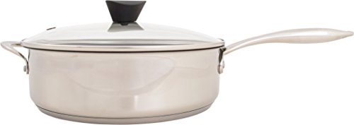 Ozeri Sauce Pan and Lid with a 100% PFOA and APEO-Free Non-Stick Coating developed in the USA, 5 L (5.3 Quart), Stainless Steel