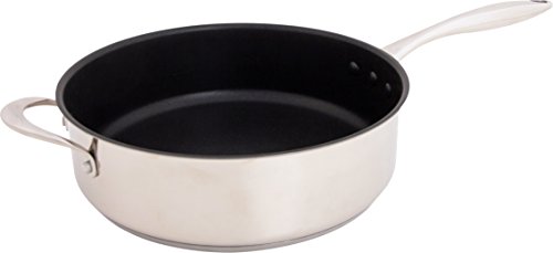 Ozeri Sauce Pan and Lid with a 100% PFOA and APEO-Free Non-Stick Coating developed in the USA, 5 L (5.3 Quart), Stainless Steel