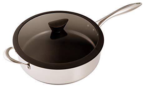 Ozeri Sauce Pan and Lid with a 100% PFOA and APEO-Free Non-Stick Coating developed in the USA, 5 L (5.3 Quart), Stainless Steel