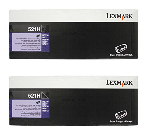 52D1H00 (LEX-521H) Toner, 25000 Page-Yield, Black, Sold as 2 Each