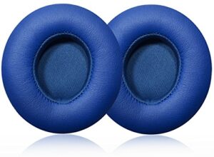 replacement earpad cushions for beats solo 2 ,solo 3 wired & wireless headphone with itis logo cable clip (blue)