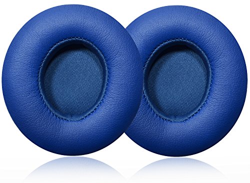 Replacement Earpad cushions For Beats Solo 2 ,Solo 3 Wired & Wireless Headphone With ITIS Logo Cable Clip (BLUE)