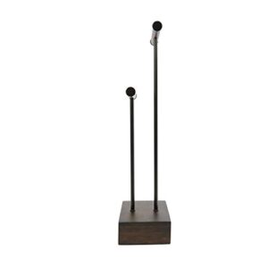 Umbra Pillar Jewelry Stand/Jewelry Organizer Walnut and Black Metal Jewelry Stand With Drawer, 6" Length x 5" Width x 21" Height