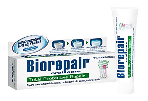 Biorepair: "Total Protective Repair" Toothpaste with microRepair * 2.5 Fluid Ounce (75ml) Tubes (Pack of 4) * [ Italian Import ]