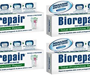 Biorepair: "Total Protective Repair" Toothpaste with microRepair * 2.5 Fluid Ounce (75ml) Tubes (Pack of 4) * [ Italian Import ]