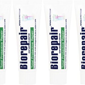 Biorepair: "Total Protective Repair" Toothpaste with microRepair * 2.5 Fluid Ounce (75ml) Tubes (Pack of 4) * [ Italian Import ]