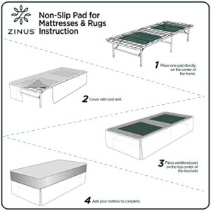 ZINUS Non-Slip Pads for Mattresses & Rugs - Set of 2 / Non-Skid Pads