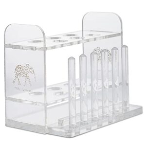 aquarium test tube holder, hand-made rack, with 6 holes and 6 drying poles, customised for use with aquarium test tubes including api test tubes, by tililly concepts