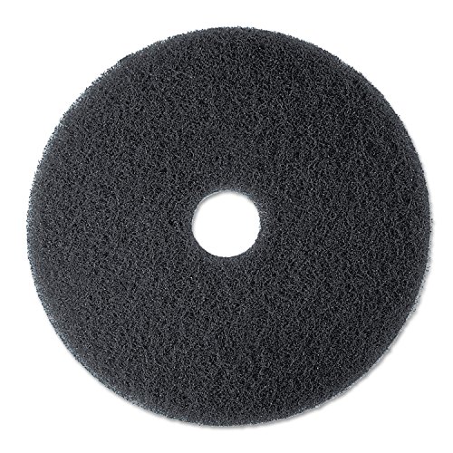 3M 08275 High Productivity Floor Pad 7300, 17" Diameter, Black, 5/Carton