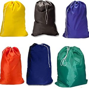 homelux large 30 x 40 inch heavy duty nylon laundry bag with drawstring slip lock closure, assorted colors and designs